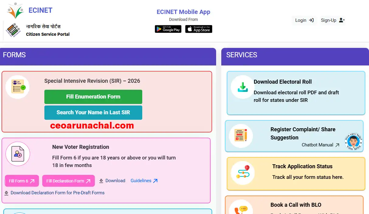 Arunachal Pradesh Voter List Portal